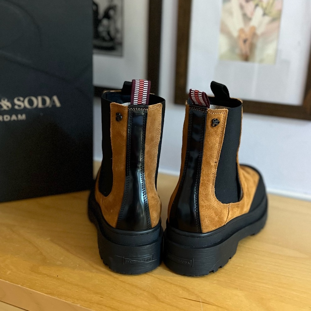 Scotch & Soda Aubri Leather & suede combat boots - Picture 4 of 10